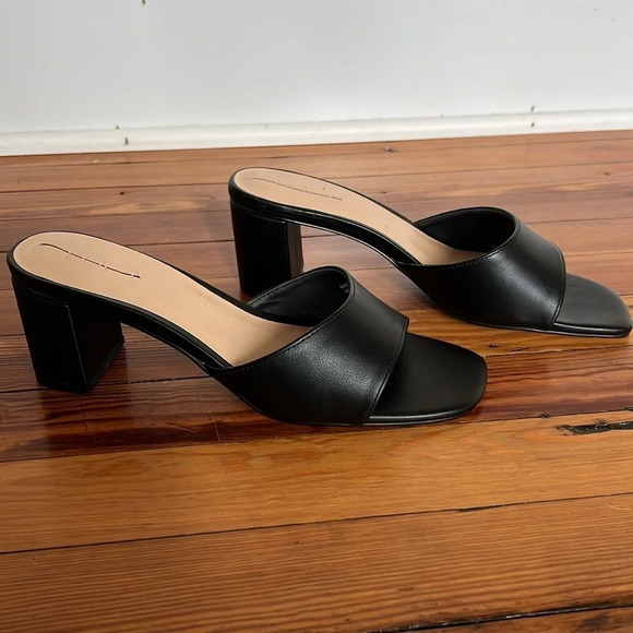 LOFT Open Toe Block Heel Mule Sandals in Black - Size 8.5 - Picture 7 of 12
